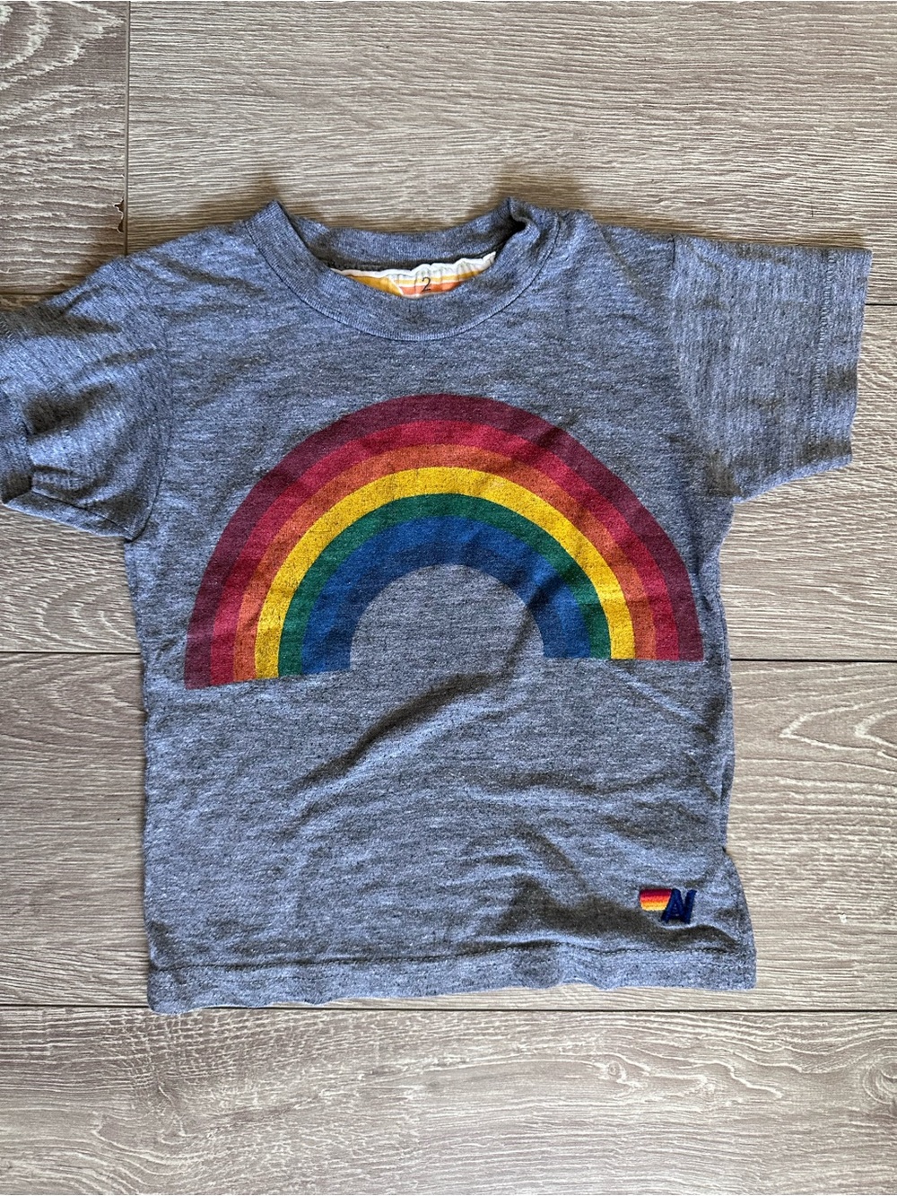 Aviator Nation Kids Heather Gray Rainbow Graphic Tee
